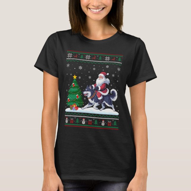 Camiseta Papais noeis De Luzes De Árvore De Natal Feias And (Frente)