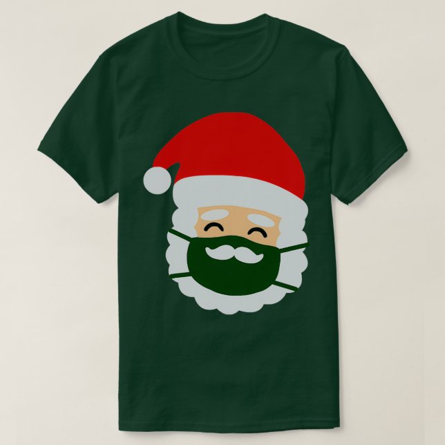 Camiseta Papais noeis de máscara natalino bigode clássico d (Frente do Design)