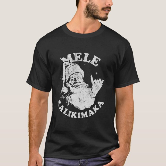 Camiseta Papais noeis de Mele Kalikimaka Shaka Hawaii (Frente)