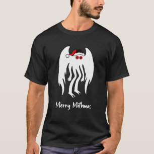 Camiseta Papais noeis de mothman Cryptid Christmas da feliz