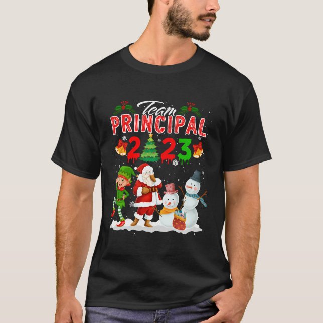 Camiseta Papais noeis de Natal 2023 Reindeer Elf S (Frente)