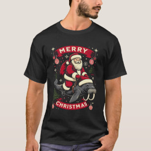 Camiseta Papais noeis de Natal a Andar em Reindeer Manatee