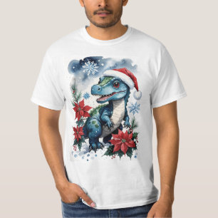 Camiseta Papais noeis de Natal Adoráveis Papais noeis T-Rex