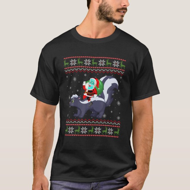 Camiseta Papais noeis De Natal Andando Engraçados Xmas Suad (Frente)