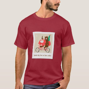 Camiseta Papais noeis de Natal Andando Urso de Bike