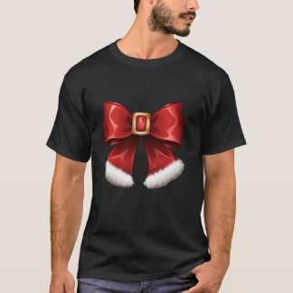 Camiseta Papais noeis de Natal Arco Coquette Xmas Bonito