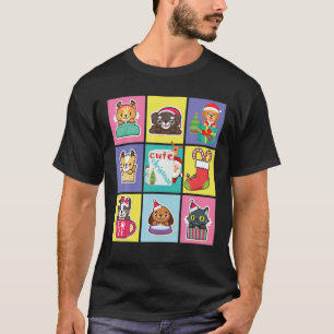 Camiseta Papais noeis de Natal bonitos do Kawaii Pets bonit
