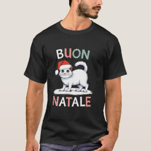 Camiseta Papais noeis de Natal Buon Natale Burmilla Cat na
