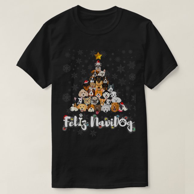 Camiseta Papais noeis de Natal Cachorro de Natal Cachorro d (Frente do Design)