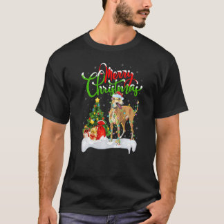 Camiseta Papais noeis de Natal Cachorro Greyhound Natal