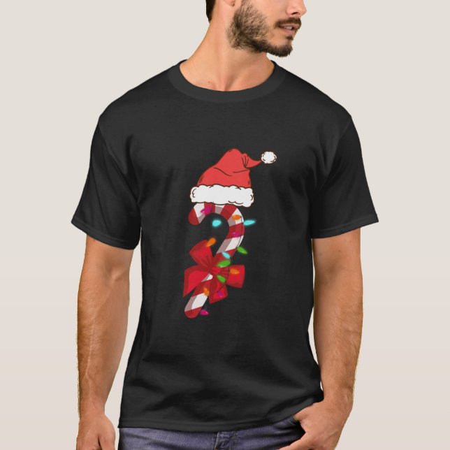 Camiseta Papais noeis de Natal Candy Cane Xmas Kids Toddler (Frente)