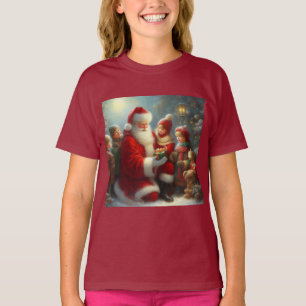 Camiseta Papais noeis de Natal com Crianças 2T-Shirt