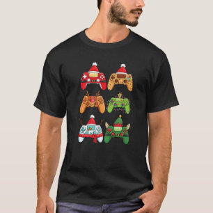 Camiseta Papais noeis de Natal controladores de jogos Menin