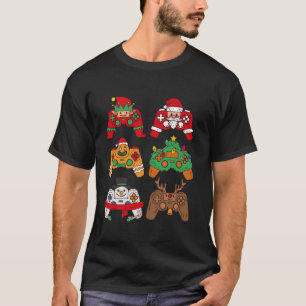 Camiseta Papais noeis de Natal controladores de jogos Menin