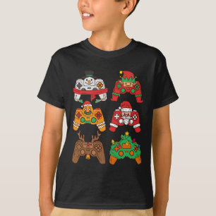 Camiseta Papais noeis de Natal controladores de jogos Menin