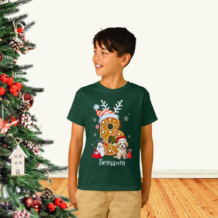 Camiseta Papais noeis de Natal da Família Bonita Gingerpão 