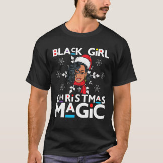 Camiseta Papais noeis de Natal da Menina Negra Irmã Sista M