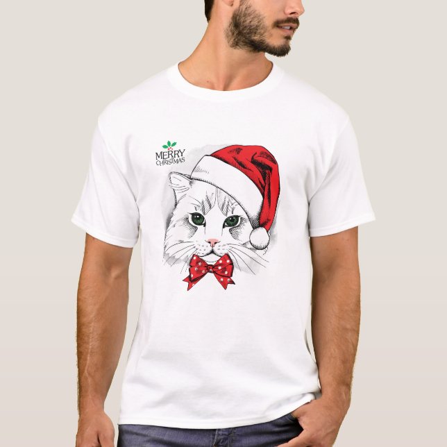 Camiseta papais noeis de Natal da T Shirt Merry Natal (Frente)