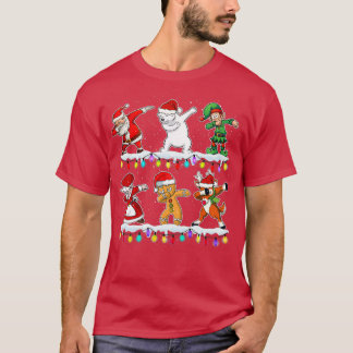 Camiseta Papais noeis de Natal Dabbing Presente para Menina