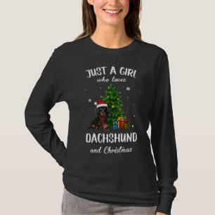 Camiseta Papais noeis de Natal Dachshund Xmas Tree Wiener D