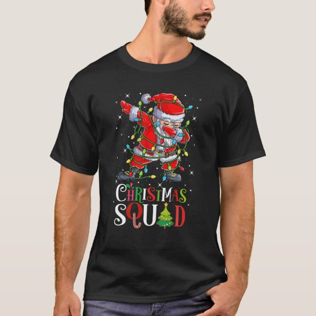 Camiseta Papais noeis de Natal Dançando no Quad (Frente)
