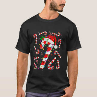 Camiseta Papais noeis de Natal de Canas Vermelhas e Brancas
