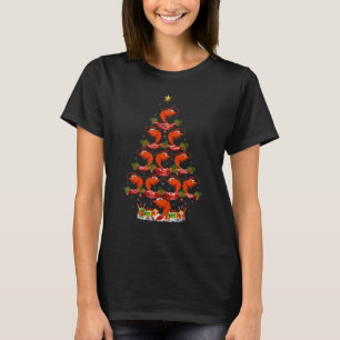 Camiseta Papais noeis de Natal de Natal Shrimp Árvore de Na