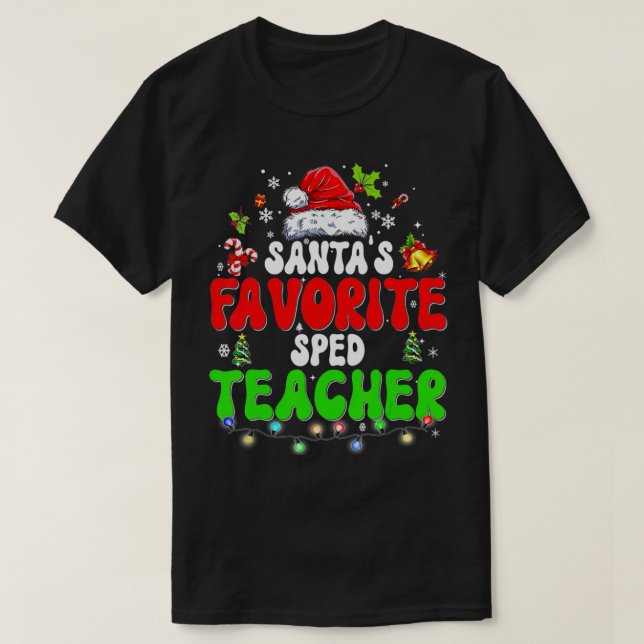 Camiseta Papais noeis de Natal de Professores de SPED Favor (Frente do Design)