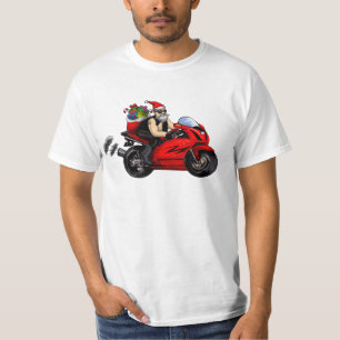 Camiseta Papais noeis de Natal de Toyrun em motocicleta