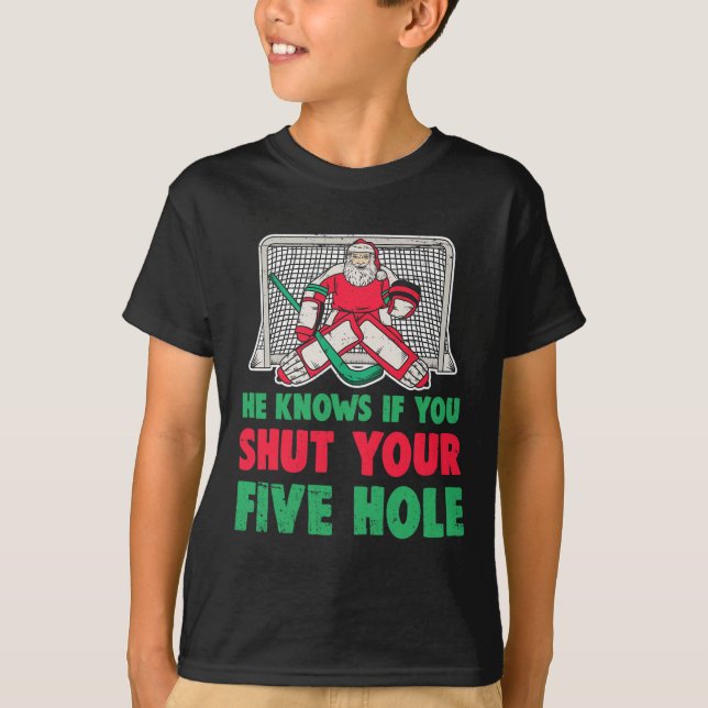 Camiseta Papais noeis de Natal divertidos, Goalie 1 (Frente)
