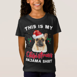 Camiseta Papais noeis de Natal do Buldogue Francês
