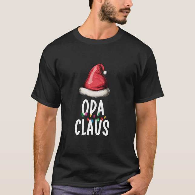 Camiseta Papais noeis de Natal do Opa Claus Hat Family Mata (Frente)