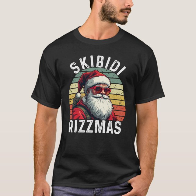 Camiseta Papais noeis de Natal do Skibidi Rizzmas Rizz (Frente)