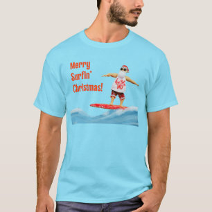 Camiseta Papais noeis de Natal do Surfin da feliz no surfbo