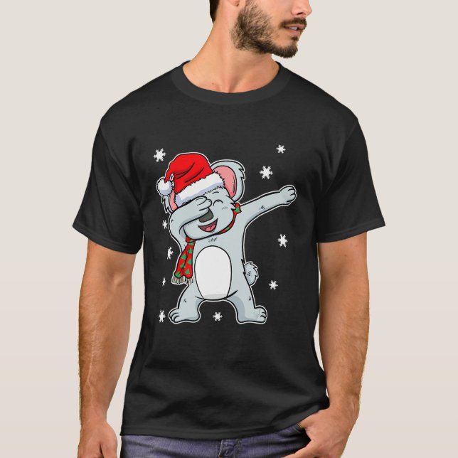 Camiseta Papais noeis de Natal do Urso Koala Australiano Da (Frente)