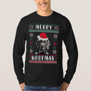 Camiseta Papais noeis de Natal do Weimaraner Suados Feios