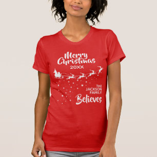 Camiseta Papais noeis de Natal dormem com renas