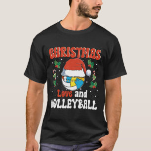 Camiseta Papais noeis De Natal E Voleibol Design De Esporte