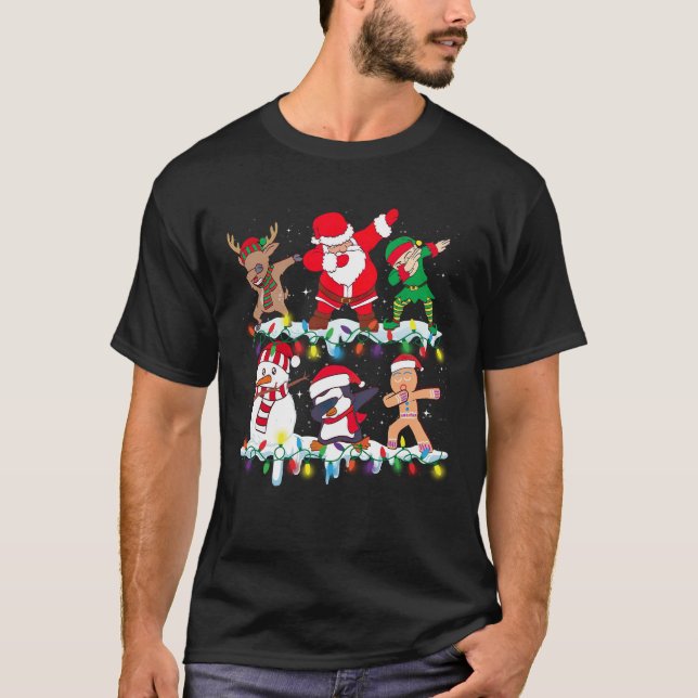 Camiseta Papais noeis De Natal Elf E Amigos Meninos (Frente)