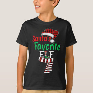 Camiseta Papais noeis de Natal ELF Favoritos Xadrez Vermelh
