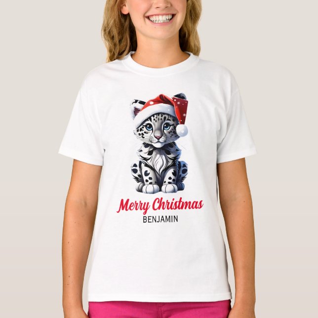 Camiseta Papais noeis de Natal em neve Fresco (Frente)