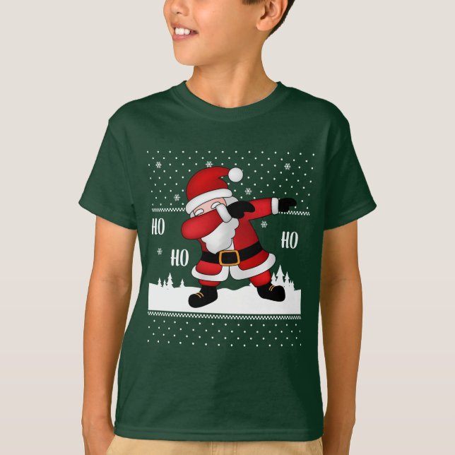 Camiseta Papais noeis de Natal Engraçados Dabbing T-Shirt (Frente)