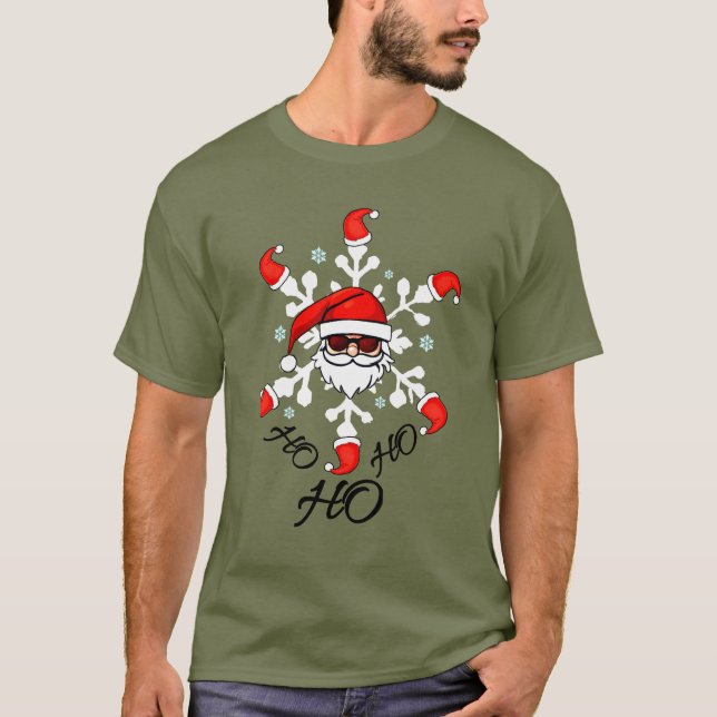 Camiseta Papais noeis de Natal Engraçados Estilo de Feriado (Frente)