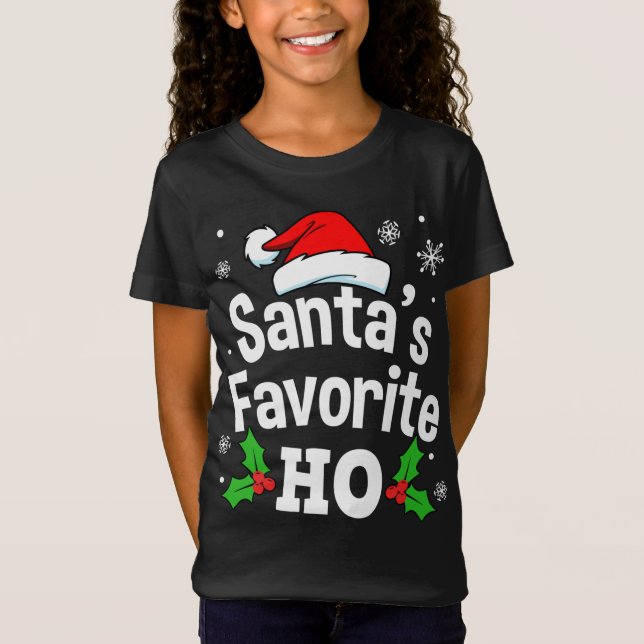 Camiseta Papais noeis de Natal Engraçados Favoritos Ho Cute (Frente)