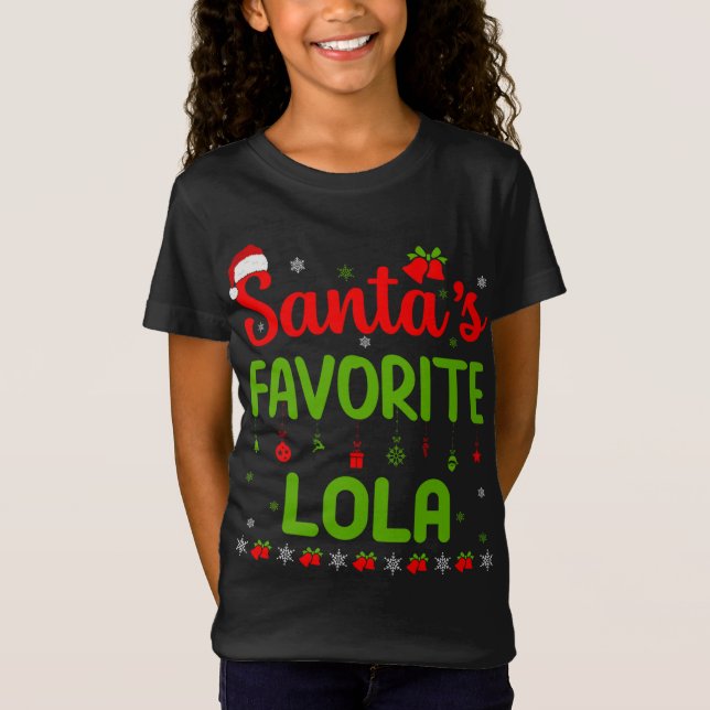 Camiseta Papais noeis de Natal Engraçados Favoritos Lola Cu (Frente)