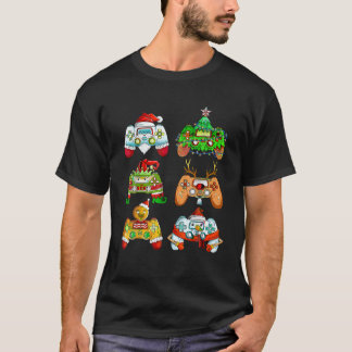 Camiseta Papais noeis de Natal engraçados Gamer para contro