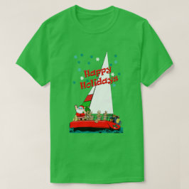Camiseta Papais noeis de Natal engraçados no marinheiro