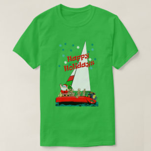 Camiseta Papais noeis de Natal engraçados no marinheiro
