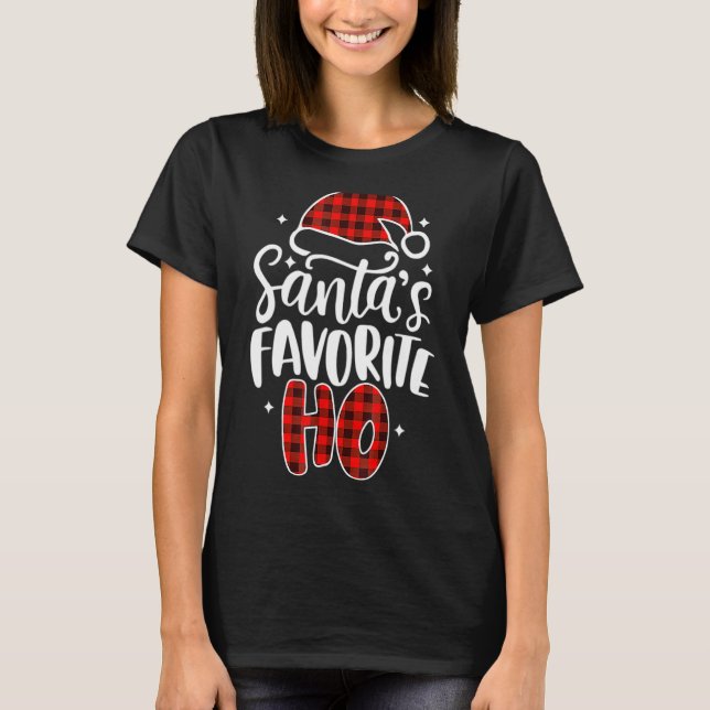 Camiseta Papais noeis de Natal Favoritos Ho Xmas Pajama Mal (Frente)