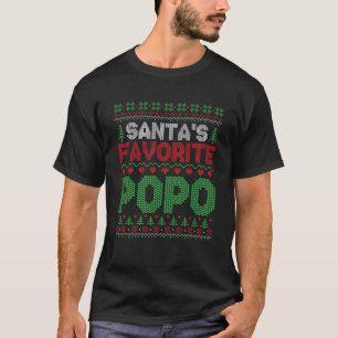 Camiseta Papais noeis de Natal Favoritos Popo Engraçado Sw